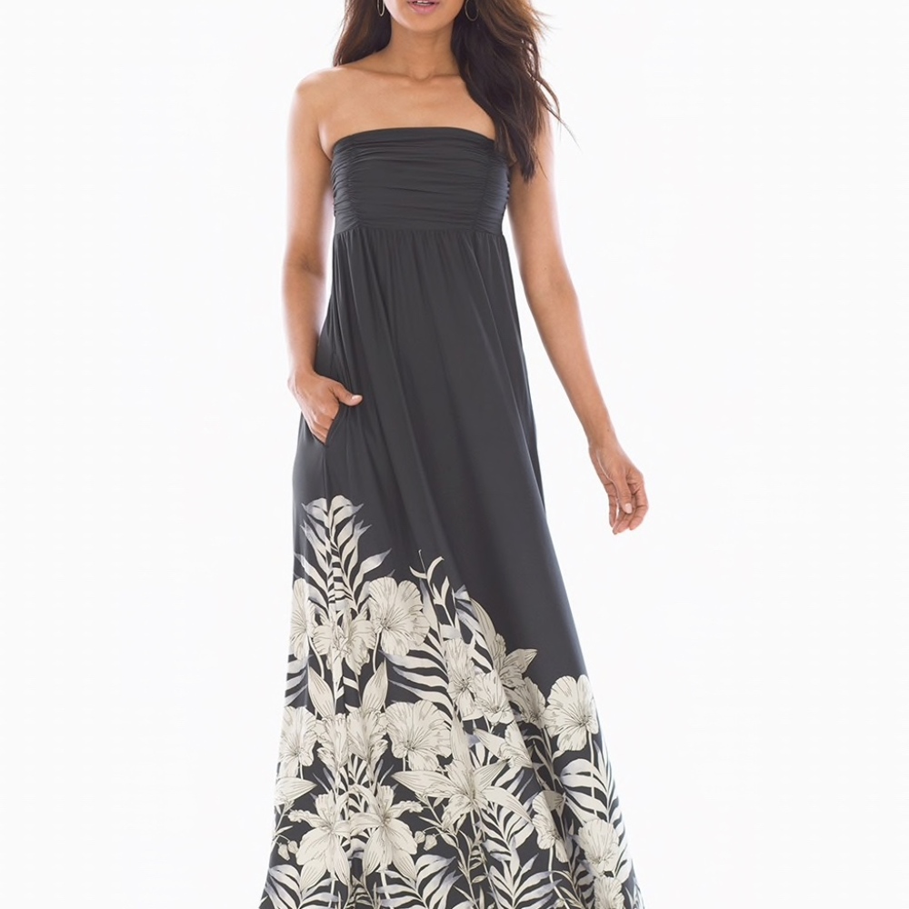 NWOT Soma Bandeau Maxi Dress with removable straps